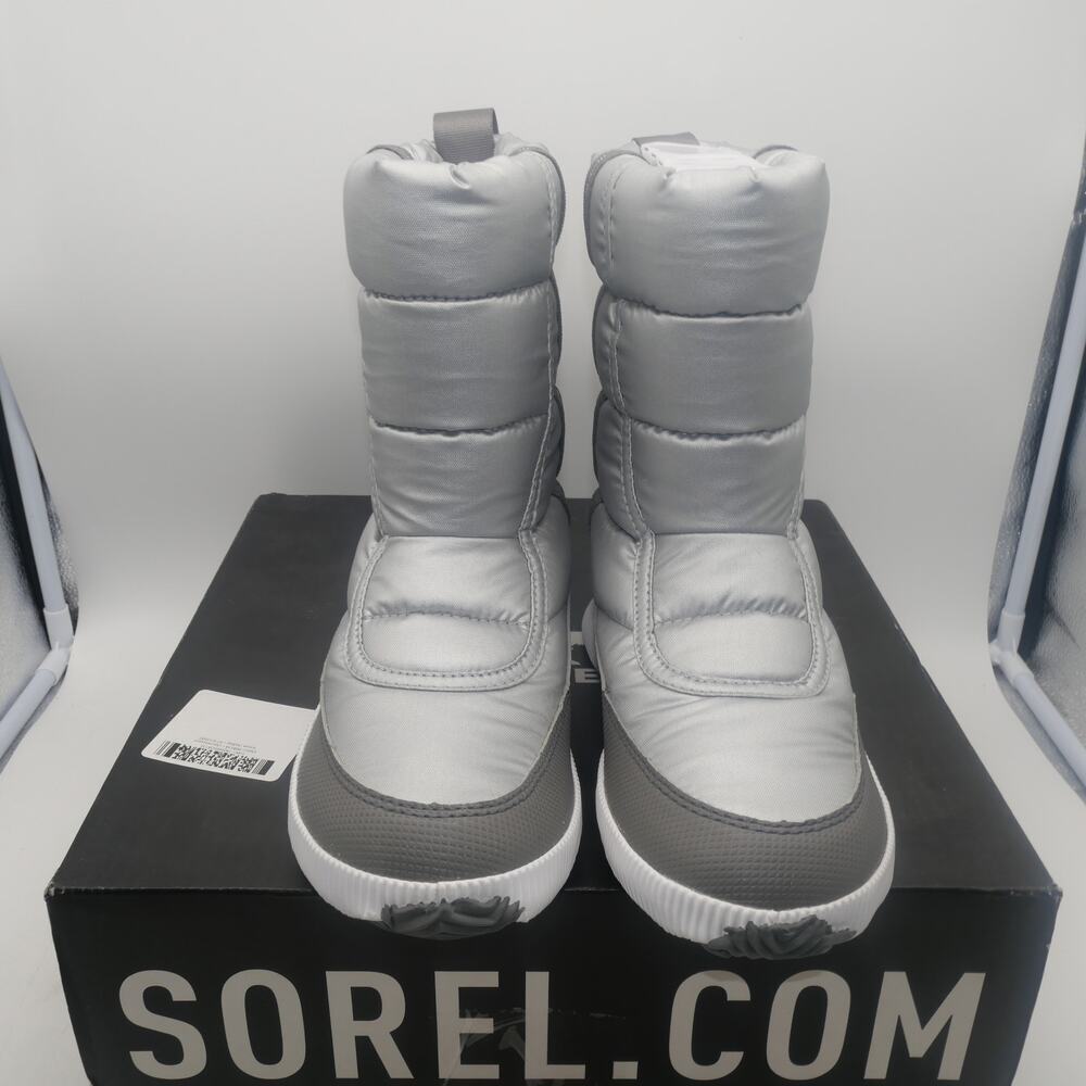 NEW Sorel Women's Out N About Puffy Mid WP Boot Women's 8 Silver - Picture 5 of 8